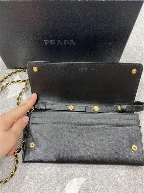 prada black wallet ebay|prada wallet on chain black.